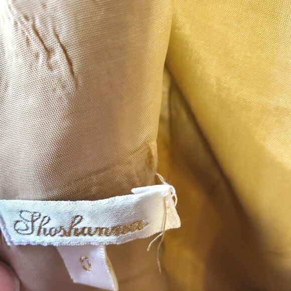 Shoshanna Gold Metallic Brocade Dress Jeweled Collar Woman's Sz 0 The RealReal - Picture 12 of 16